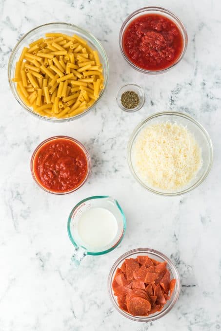 Ingredients for Pepperoni Pizza Pasta