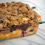 Baked Blueberry Cream Cheese French Toast - fresh blueberries, challah bread and cream cheese made the night before for a delicious breakfast the next morning!