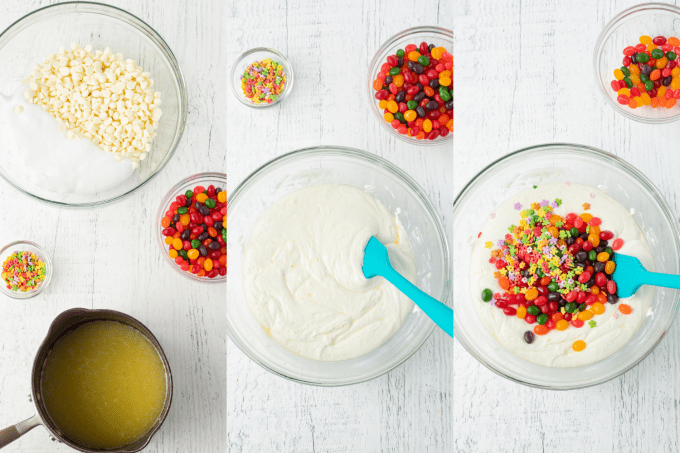 The first steps in making fudge for Easter.