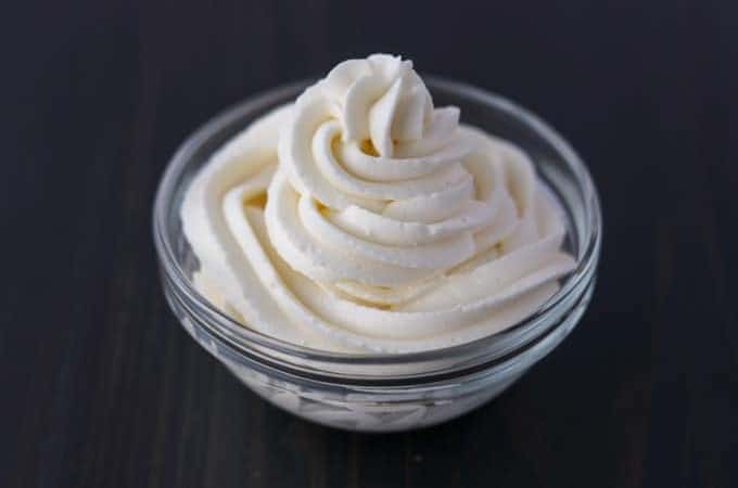 Fresh whipped cream blended with cream cheese.