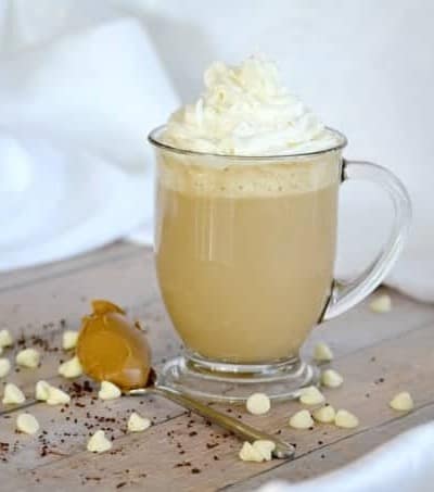 Cookie Butter White Chocolate Mocha - Folgers Instant Coffee Crystals, cookie butter, melted white chocolate, milk and cream.