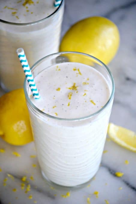 This Frosted Lemonade is a blend of lemonade and vanilla ice cream. It's an ice cold treat like Chick-fil-A's that is perfect for a hot summer's day!