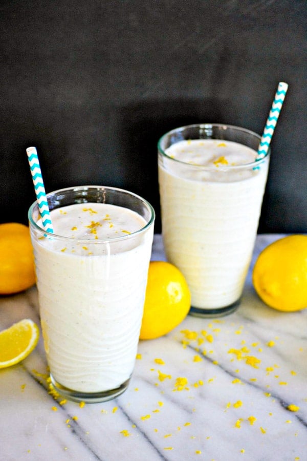 Two glasses of Copycat Chick-fil-A Frosted Lemonade.