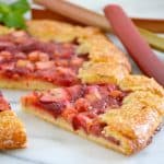 This Strawberry Rhubarb Galette is a flour and cornmeal crust filled with a strawberry-rhubarb filling. It's easy to make and is a perfect summer dessert.