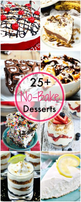 More than 25 great desserts for you to bring to your summer cookouts! Why turn the oven on when you can make a great sweet treat without it!
