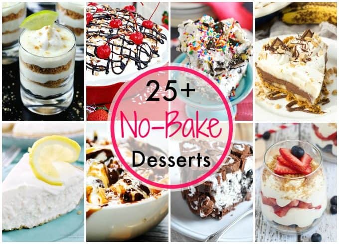 More than 25 great desserts for you to bring to your summer cookouts! Why turn the oven on when you can make a great sweet treat without it!