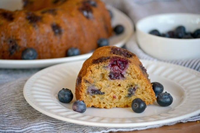 This Eggless Blueberry Coriander Bundt Cake made with fresh blueberries and the spicy-sweet taste of coriander can be enjoyed with breakfast or as dessert!