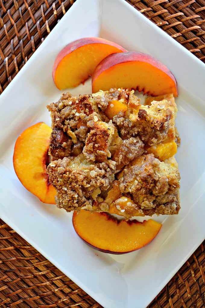 Peaches and Cream Baked French Toast