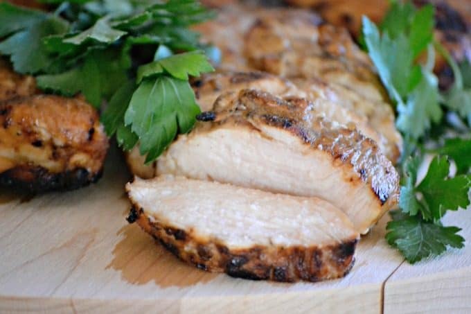 This Easy Chicken Marinade made of soy sauce, orange marmalade, lemon juice and ginger, so easy and and is sure to make grill night a tasty one! 365daysofbakingandmore.com