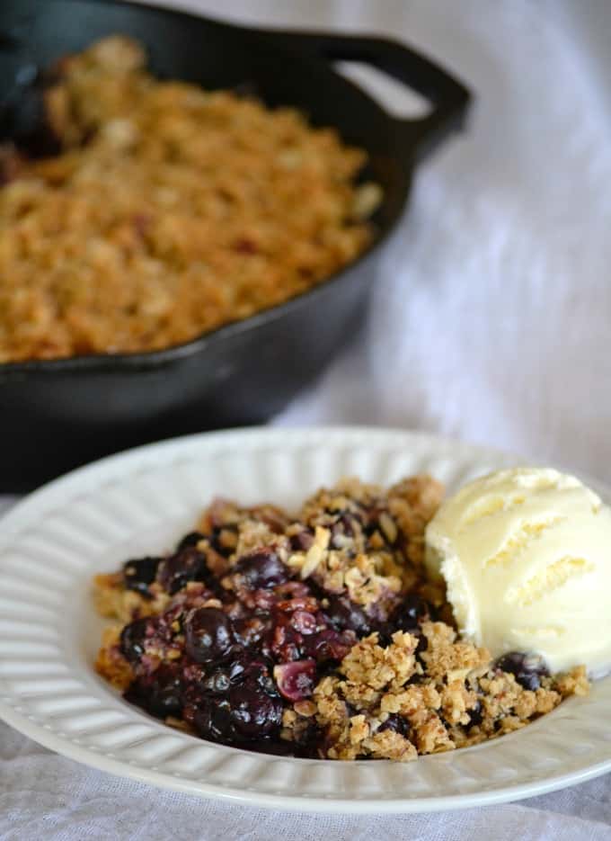 Skillet Blueberry Crisp