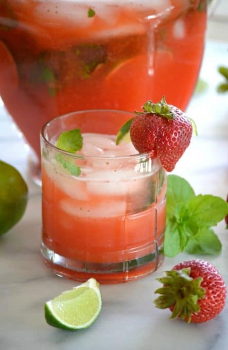 Fresh strawberries give the classic mojito a refreshing twist. These Strawberry Mojitos will be your new favorite drink of summer!