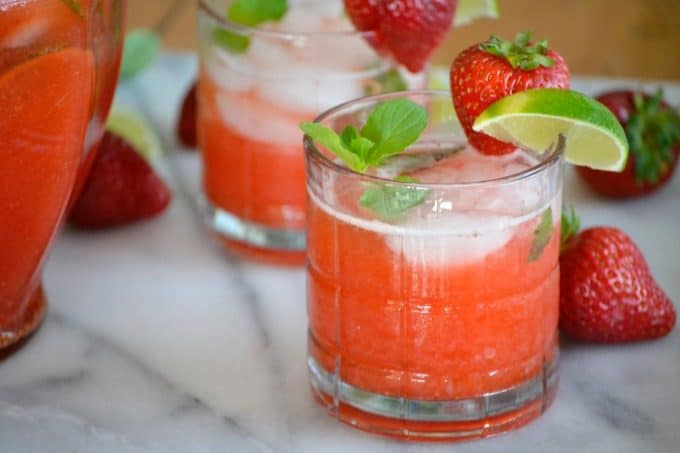 Fresh strawberries give the classic mojito a refreshing twist. These Strawberry Mojitos will be your new favorite drink of summer!