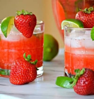 Fresh strawberries give the classic mojito a refreshing twist. These Strawberry Mojitos will be your new favorite drink of summer!