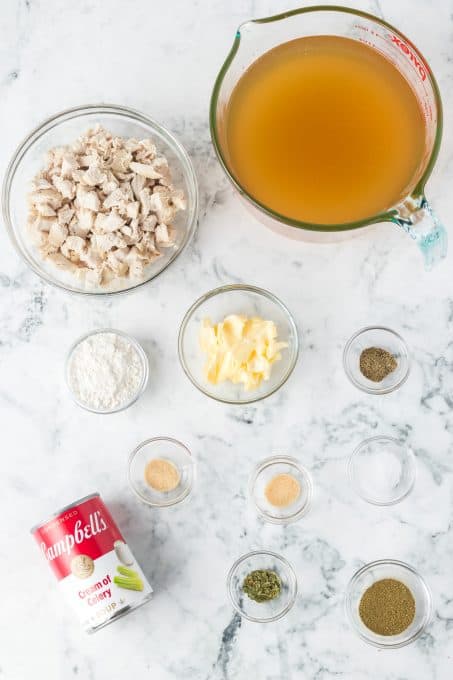 Ingredients for Chicken and Dumplings