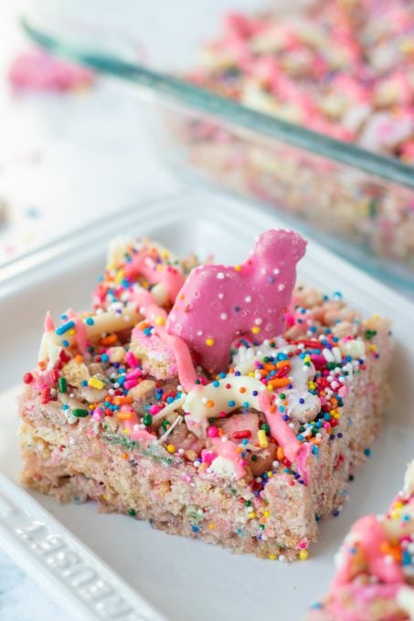 Circus Animal Cookie Rice Krispie Treats