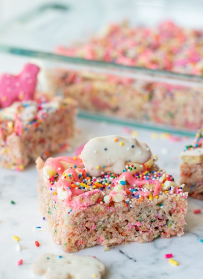 Cookies, sprinkles, and rice krispie treats.