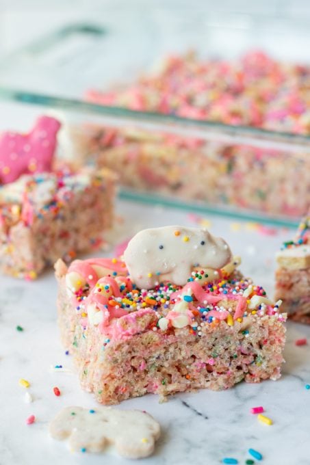 Cookies, sprinkles, and rice krispie treats.