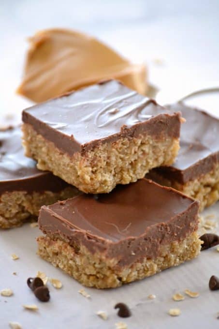 O'Henry Bars are a sweet oatmeal base topped with chocolate and peanut butter - a great after-school snack or a delicious addition to holiday cookie trays!