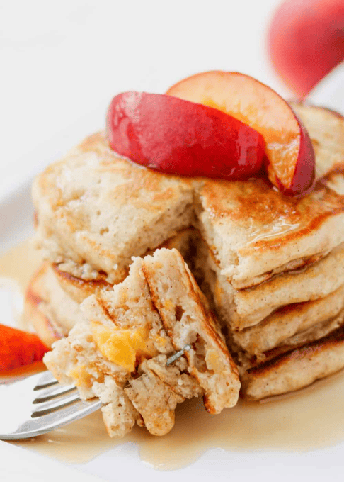 Cinnamon Peach Pancakes - 365 Days of Baking & More | Easy Meal Plan Sunday {Week 62}