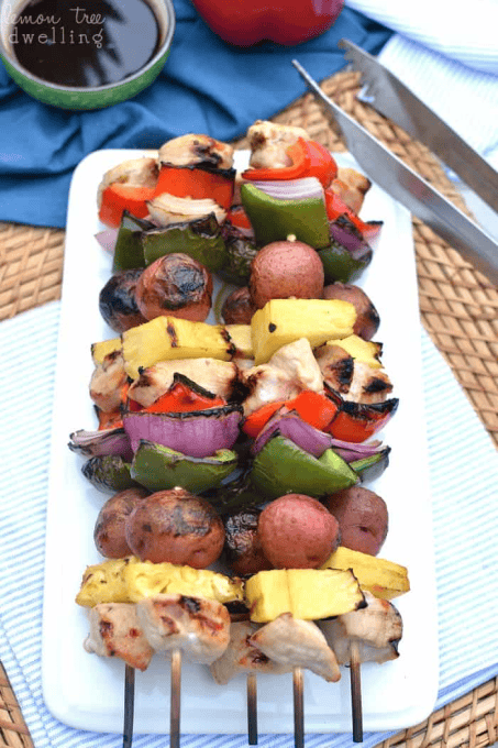 Hawaiian Grilled Chicken Kebabs - Lemon Tree Dwelling | Easy Meal Plan Sunday {Week 59}