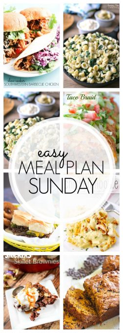 With Easy Meal Plan Sunday Week 65 - six dinners, two desserts and a breakfast recipe will help you remove the guesswork from this week's meal planning.