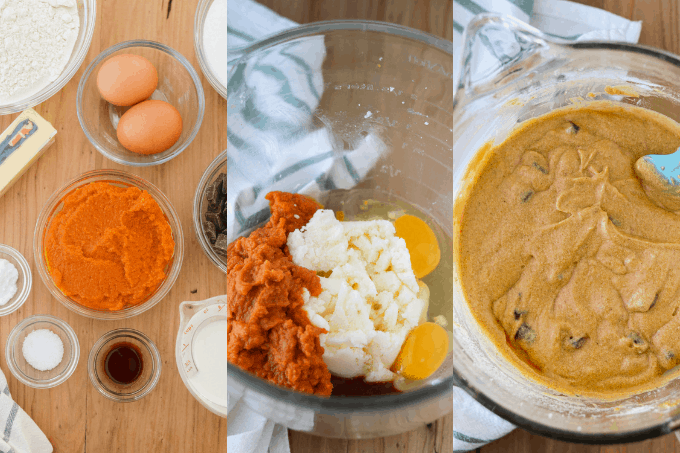 Process steps of Pumpkin Cake.