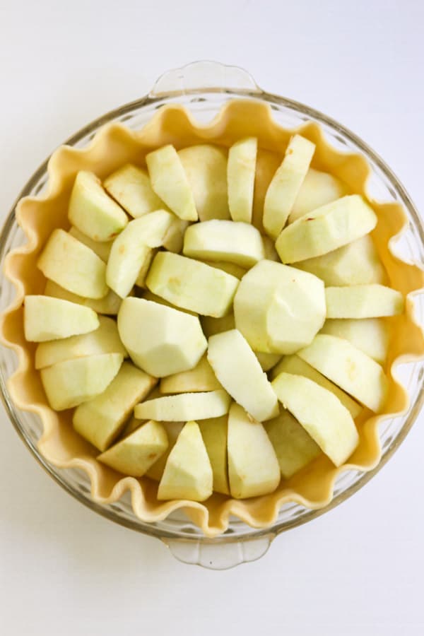 Apples in a pie crust.