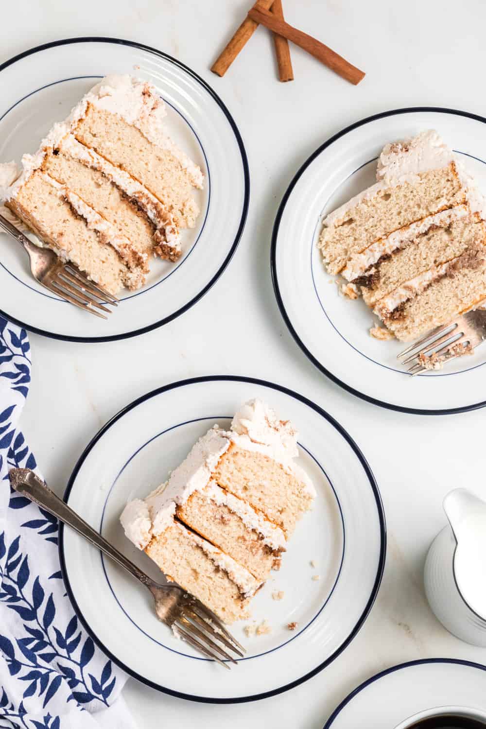 Slices of a Cinnamon Roll Cake.