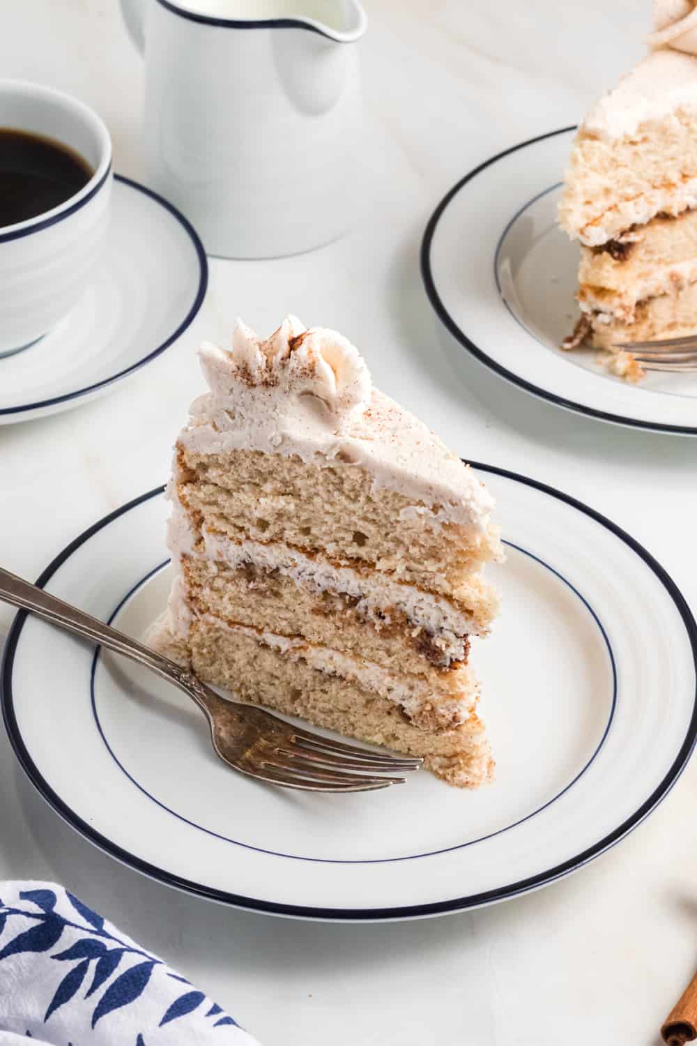 A Cinnamon Roll Cake slice.