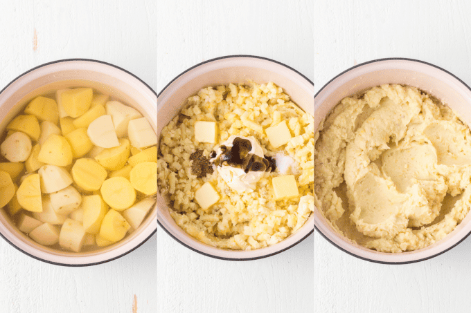 Process photos for Vanilla Mashed Potatoes