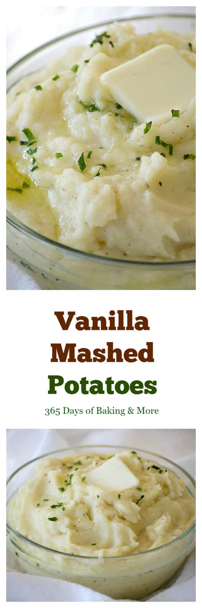 These Vanilla Mashed Potatoes are your classic mashed potatoes made even better with mascarpone and vanilla paste. The perfect complement to beef or turkey!