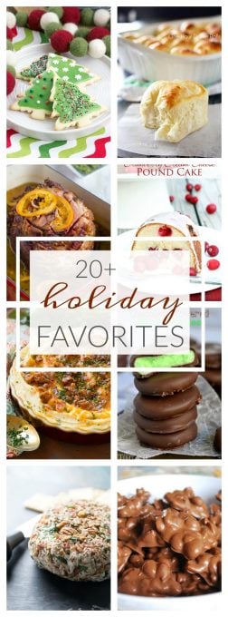 These 20+ Holiday favorites are sure to bring smiles to family and friends. What a great way to spend time together over the holidays and enjoying wonderful food!