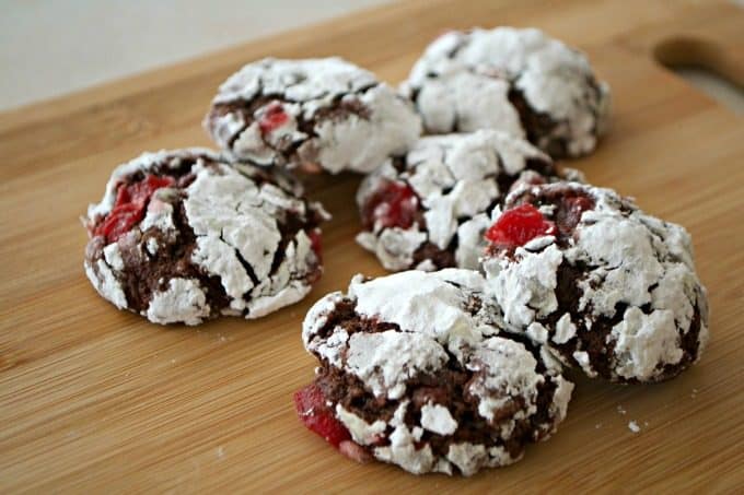 These Chocolate Cherry Crinkles are a chocolate crinkle cookie with maraschino cherries. If you like chocolate covered cherries, this cookie is for YOU!
