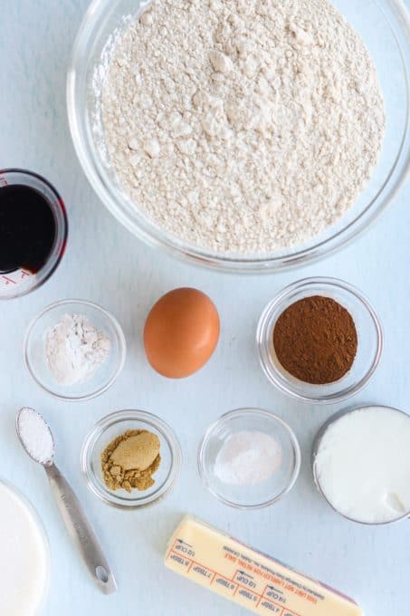 Ingredients for Ginger Molasses Snickerdoodles.