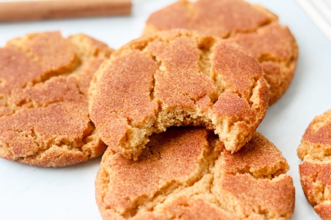 A bite taken out of a Ginger Molasses cookie.