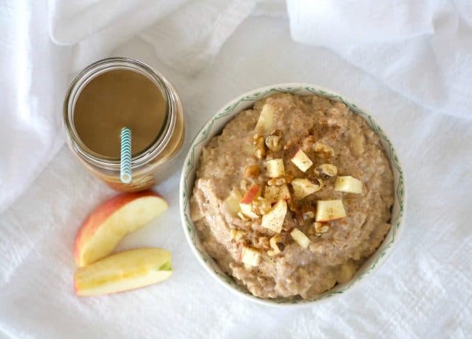 Enjoy one of three NEW flavors of Shamrock Farms Cold Brew Coffee and Milk at breakfast or any time of day. It pairs perfectly with a warm bowl of Apple Oatmeal in the morning!