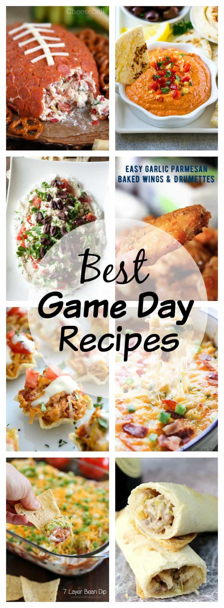 Best Game Day Recipes - a collection of delicious wings, dips, wraps and more to make sure no one goes hungry while watching the big games.