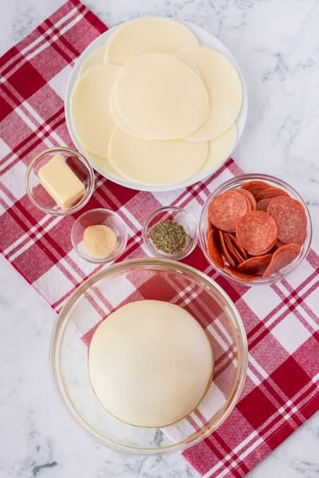 Pepperoni Bread ingredients.