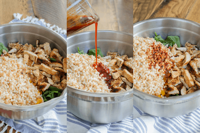 Process or making Couscous Chicken Salad