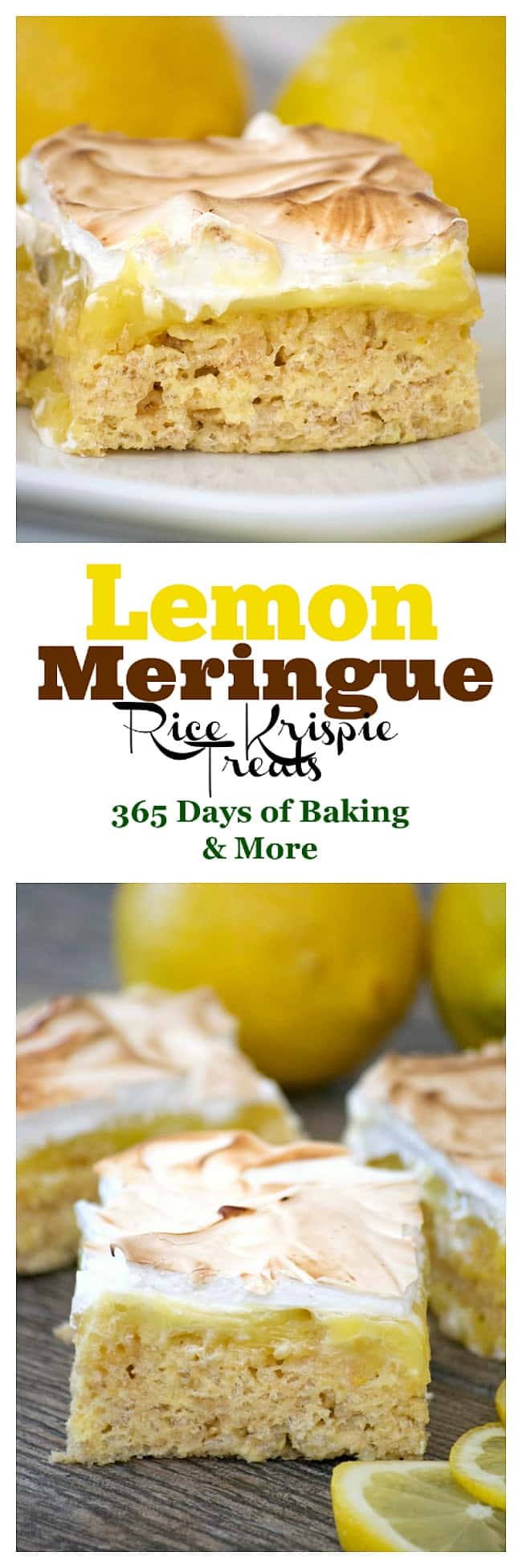 These Lemon Meringue Rice Krispie Treats with their lemony Rice Krispies crust, fresh lemon curd and toasted meringue will make you swoon and ask for more!