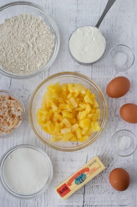Ingredients for Pineapple Quick Bread.