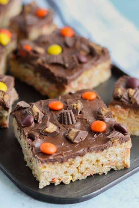 Chocolate frosted peanut butter Rice Krispies Treats