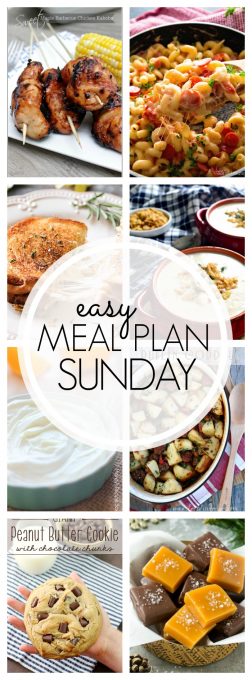 With Easy Meal Plan Sunday Week 90 - six dinners, two desserts, a breakfast and a healthy menu option will help get the week's meal planning done quickly!