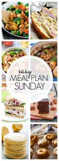 With Easy Meal Plan Sunday Week 91 - six dinners, two desserts, a breakfast and a healthy menu option will help get the week's meal planning done quickly!