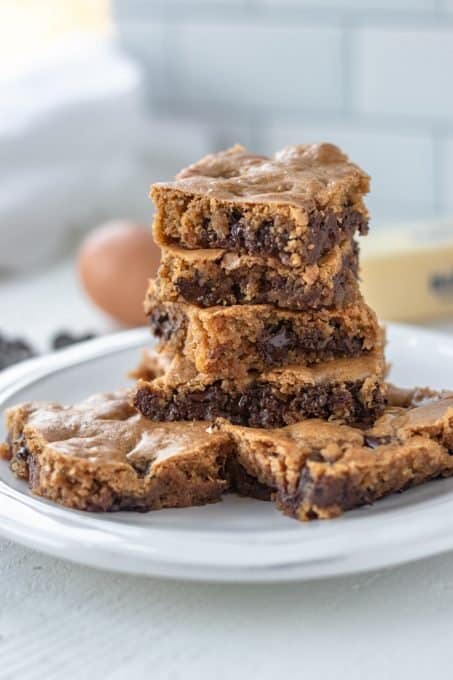 Butterscotch Brownies with chocolate chips.