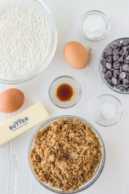 Ingredients for brownies with a butterscotch flavor.