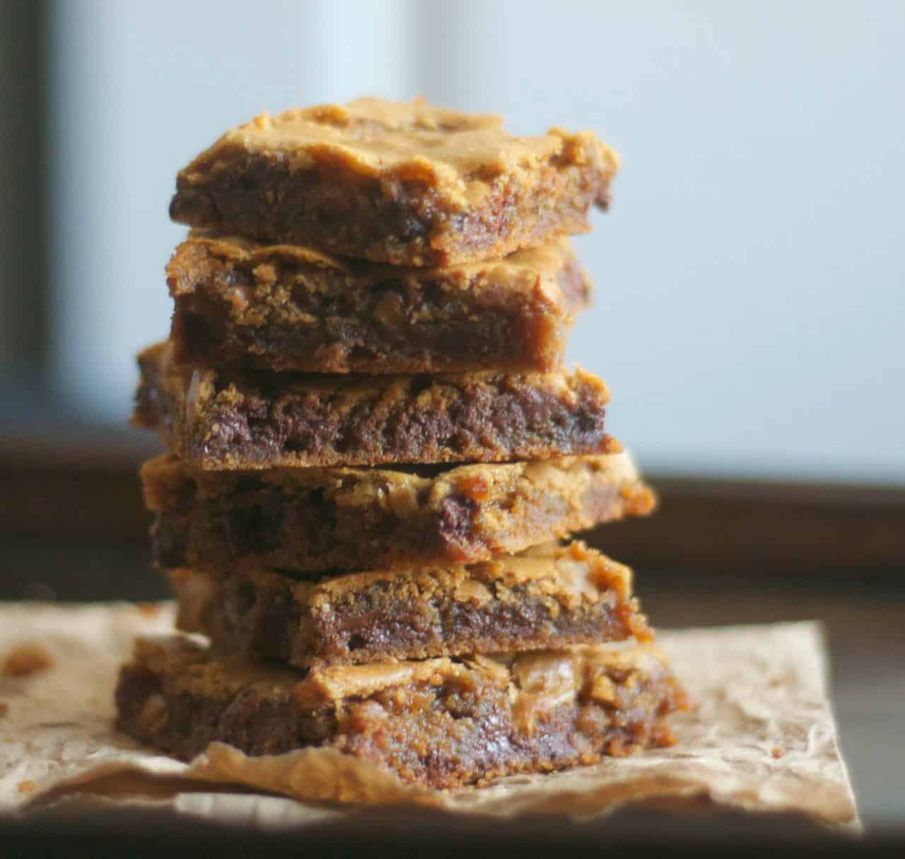 These Butterscotch Chocolate Chip Brownies are ooey, gooey! They're made with dark brown sugar and semi-sweet chocolate chips to make a delicious dessert.