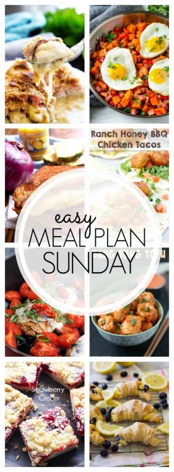 With Easy Meal Plan Sunday Week 94 - six dinners, two desserts, and a breakfast recipe will help you get the week's meal planning done quickly. Enjoy them!