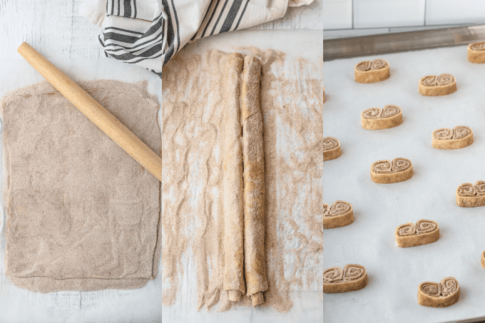 Process shots for Cinnamon Sugar Palmiers