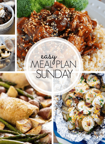 With Easy Meal Plan Sunday Week 99 - six dinners, two desserts, a breakfast and a healthy menu option will help get the week's meal planning done quickly!